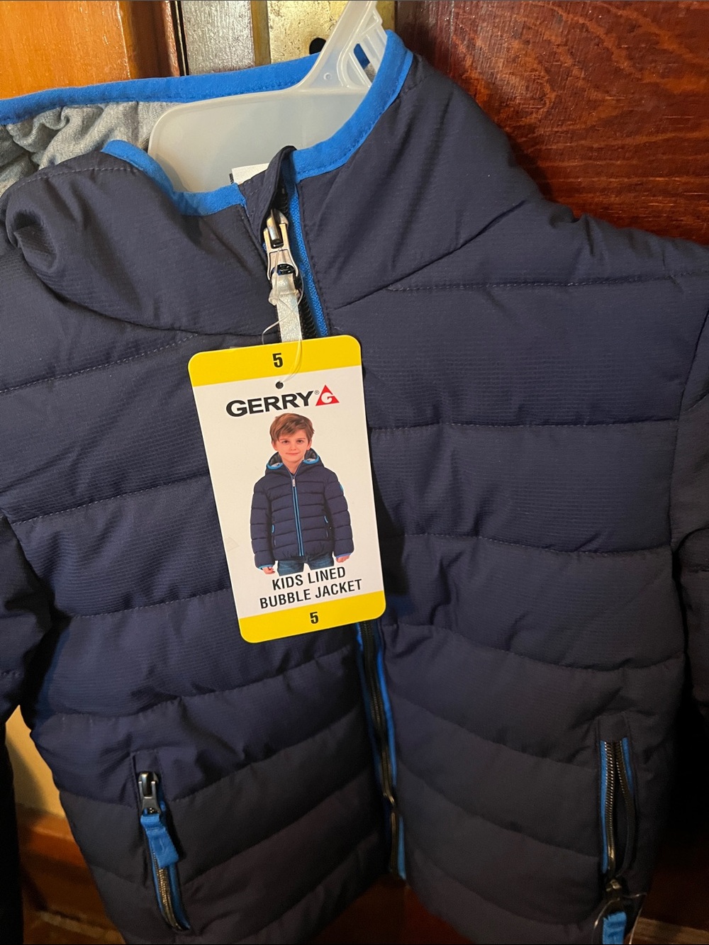 Gerry Kids Navy Bubble Jacket with Blue Trim